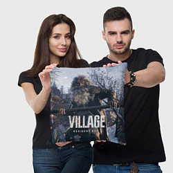 Подушка квадратная RESIDENT EVIL VILLAGE, цвет: 3D-принт — фото 2