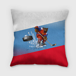 Подушка квадратная Русский хоккей, цвет: 3D-принт