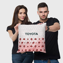 Подушка квадратная Тойота - Racing Паттерн, цвет: 3D-принт — фото 2