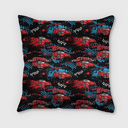 Подушка квадратная Гоночная машинка, цвет: 3D-принт