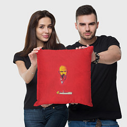 Подушка квадратная Энди Уорхол - Красный Ленин, цвет: 3D-принт — фото 2