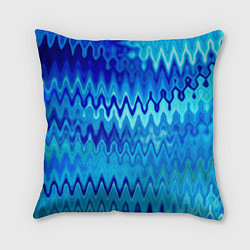 Подушка квадратная Синий-голубой абстрактный узор, цвет: 3D-принт