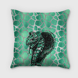 Подушка квадратная Кобра Змеиный стиль, цвет: 3D-принт