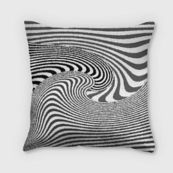 Подушка квадратная Черно белый мозаичный узор, цвет: 3D-принт