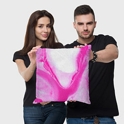 Подушка квадратная Жидкий пурпур, цвет: 3D-принт — фото 2