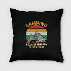 Подушка квадратная Camping, цвет: 3D-принт