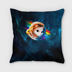 Подушка квадратная Котик Космонавт, цвет: 3D-принт