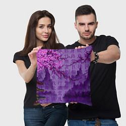 Подушка квадратная Фиолетовый китай, цвет: 3D-принт — фото 2