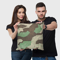Подушка квадратная Камуфляж хаки армейский, цвет: 3D-принт — фото 2