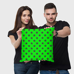 Подушка квадратная Звездный фон зеленый, цвет: 3D-принт — фото 2