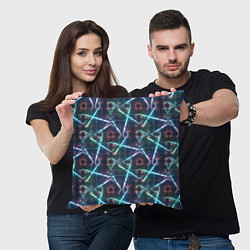 Подушка квадратная Неоновый панк, цвет: 3D-принт — фото 2