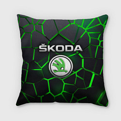 Подушка квадратная Skoda 3D плиты с подсветкой, цвет: 3D-принт
