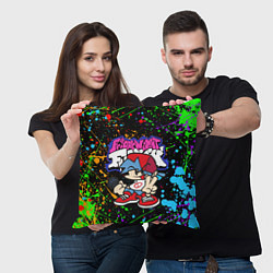 Подушка квадратная FRIDAY NIGHT FUNKIN БРЫЗГИ КРАСОК, ГЕРОЙ, цвет: 3D-принт — фото 2