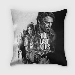 Подушка квадратная THE LAST OF US ЧЁРНО БЕЛЫЙ, цвет: 3D-принт