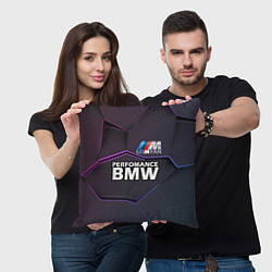 Подушка квадратная BMW Perfomance, цвет: 3D-принт — фото 2