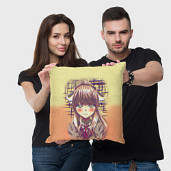 Подушка квадратная Game Doki Doki Literature Club, цвет: 3D-принт — фото 2