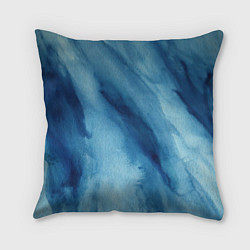 Подушка квадратная Голубой мрамор, цвет: 3D-принт