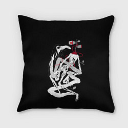 Подушка квадратная СИРЕНОГОЛОВЫЙ И ЛОШАДЬ SIREN HEAD & HORSE, цвет: 3D-принт