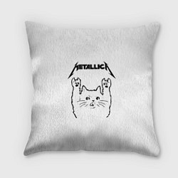 Подушка квадратная Metallica Meowtallica, цвет: 3D-принт