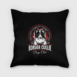 Подушка квадратная Бордер-Колли Border Collie, цвет: 3D-принт
