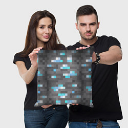 Подушка квадратная АЛМАЗНАЯ РУДА DIAMOND ORE MINCRAFT, цвет: 3D-принт — фото 2