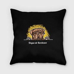 Подушка квадратная Бордоский Дог Dogue de bordeaux, цвет: 3D-принт