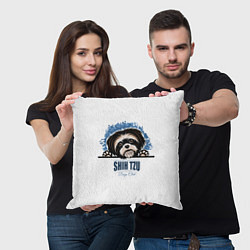 Подушка квадратная Ши-Тцу Shih-Tzu, цвет: 3D-принт — фото 2