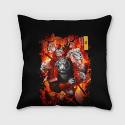 Подушка квадратная Водяной Тигр 2022 и крупные кошки лев, рысь, цвет: 3D-принт