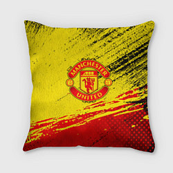 Подушка квадратная Manchester United Футбольный клуб, цвет: 3D-принт