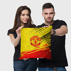 Подушка квадратная Manchester United Футбольный клуб, цвет: 3D-принт — фото 2