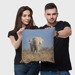 Подушка квадратная Африканский белый слон, цвет: 3D-принт — фото 2