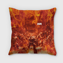 Подушка квадратная Hell Monster vs Doom, цвет: 3D-принт