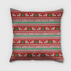 Подушка квадратная Deer Christmas Pattern, цвет: 3D-принт