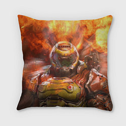 Подушка квадратная DoomGuy in Fire Doom, цвет: 3D-принт