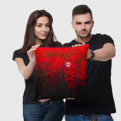 Подушка квадратная MU red-black, цвет: 3D-принт — фото 2