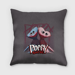 Подушка квадратная ХАГГИ ВАГГИ ПАРОЧКА - POPPY PLAYTIME, цвет: 3D-принт