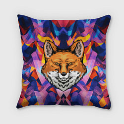 Подушка квадратная АБСТРАКЦИЯ И ГОЛОВА ЛИСЫ FOX HEAD, цвет: 3D-принт