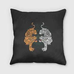 Подушка квадратная Два тигра, цвет: 3D-принт