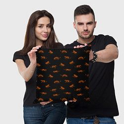 Подушка квадратная Тигры паттерн Tigers pattern, цвет: 3D-принт — фото 2