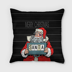 Подушка квадратная Merry Christmas: Санта с синяком, цвет: 3D-принт