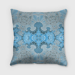 Подушка квадратная Коллекция Фрактальная мозаика Голубой 292-6-n, цвет: 3D-принт