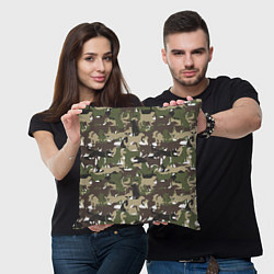 Подушка квадратная Камуфляж из Собак Camouflage, цвет: 3D-принт — фото 2