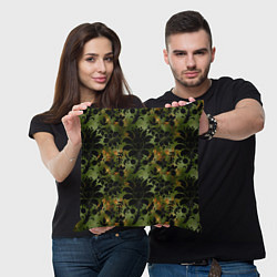 Подушка квадратная Темные тропические листья, цвет: 3D-принт — фото 2