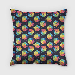 Подушка квадратная Веселые ромашки, цвет: 3D-принт