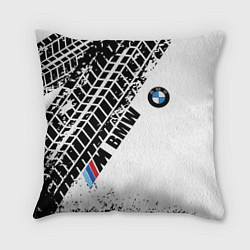 Подушка квадратная BMW следы шин, цвет: 3D-принт