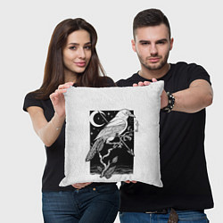 Подушка квадратная Оккультный Ворон, цвет: 3D-принт — фото 2