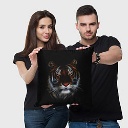 Подушка квадратная Тигр в Темноте Глаза Зверя, цвет: 3D-принт — фото 2