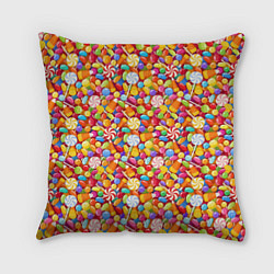 Подушка квадратная Конфеты и Леденцы, цвет: 3D-принт