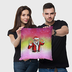 Подушка квадратная Disco Santa 2022, цвет: 3D-принт — фото 2