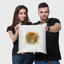 Подушка квадратная Дикий Тигр Wild Tiger, цвет: 3D-принт — фото 2